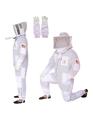 Traje de Apicultura US APIARY 3 Capas con Velo y Guantes