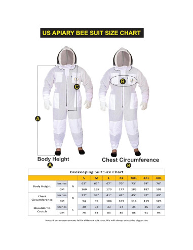 Traje de Apicultura US APIARY 3 Capas con Velo y Guantes