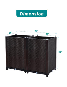 Jardinera Elevada D'vine Dev - Kit de 2 para Cultivar 2