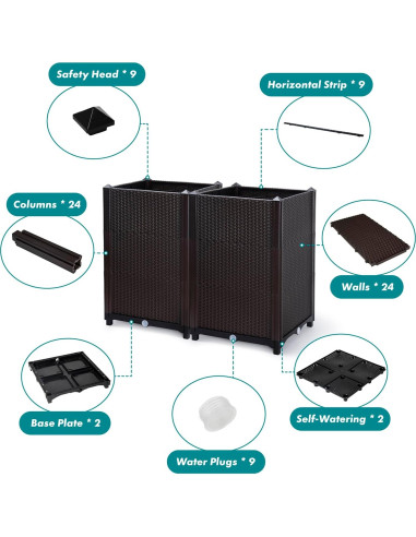 Jardinera Elevada D'vine Dev - Kit de 2 para Cultivar