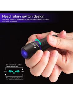 Paquete de 2 Linternas UV Mini UVA-T8 Detección de Manchas 2