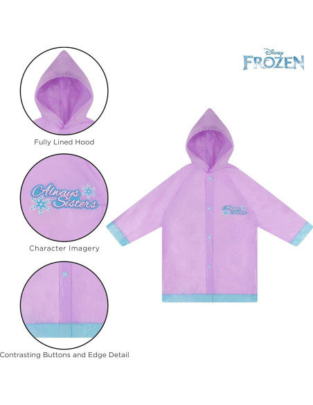 Conjunto de paraguas y poncho Disney Frozen para niñas 4-7 años