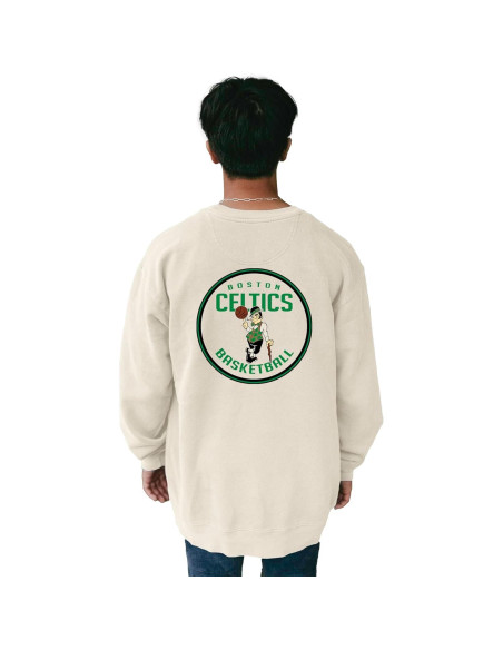Sudadera Blue 84 Boston Celtics Cuello Redondo Marfil