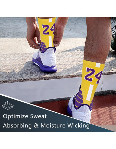 Calcetines de Baloncesto - Compresión para Niños Amarillo/Blanco