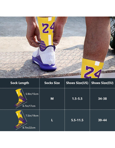 Calcetines de Baloncesto - Compresión para Niños Amarillo/Blanco