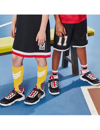 Calcetines de Baloncesto - Compresión para Niños Amarillo/Blanco