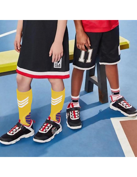 Calcetines de Baloncesto - Compresión para Niños Amarillo/Blanco