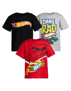 Paquete de 3 camisetas Hot Wheels para niños 2T a 18-20