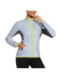 Chaqueta Cortavientos bpbtti Mujer 360 Reflectante Gris/Amarillo