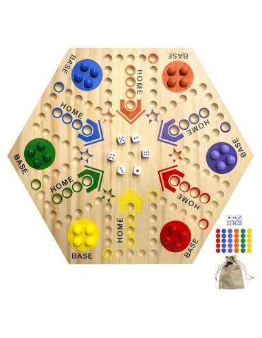 Juego de Mesa de Madera Googgoing 38 cm Doble Lado 2-6 Jugadores