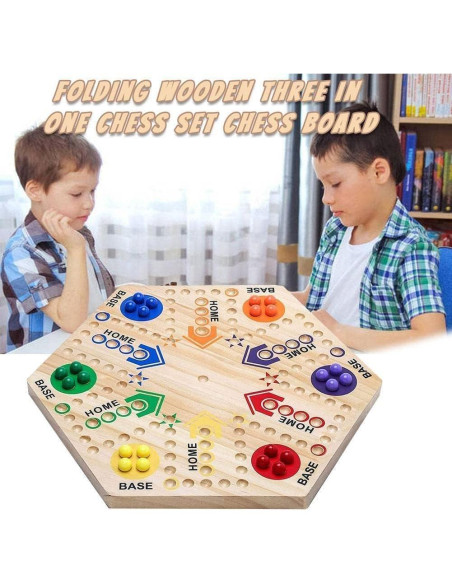 Juego de Mesa de Madera Googgoing 38 cm Doble Lado 2-6 Jugadores