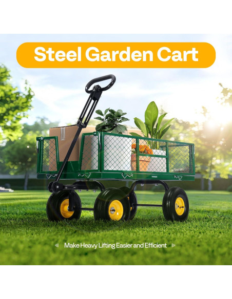 Carro de Jardín VIVOHOME Verde 408 kg Neumáticos 25,4 cm