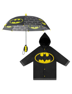 Conjunto Paraguas y Chubasquero DC Comics para Niños 2-7 Años