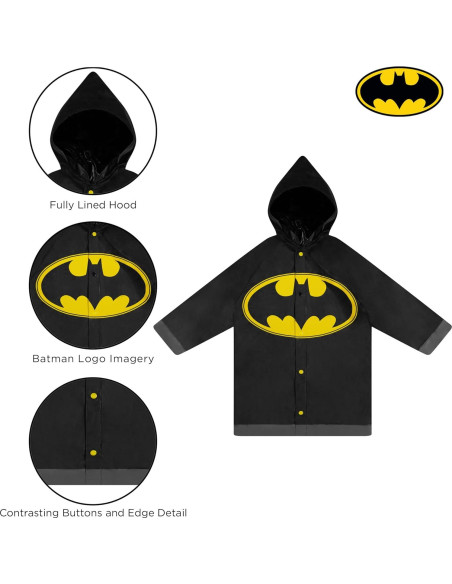 Conjunto Paraguas y Chubasquero DC Comics para Niños 2-7 Años