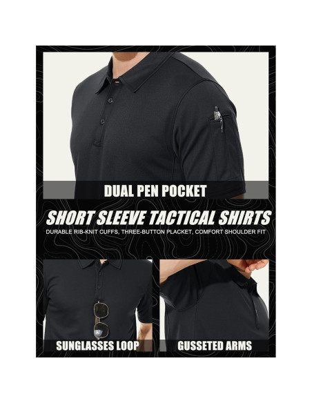 Camisa Polo Hombre Magcomsen Secado Rápido Manga Corta