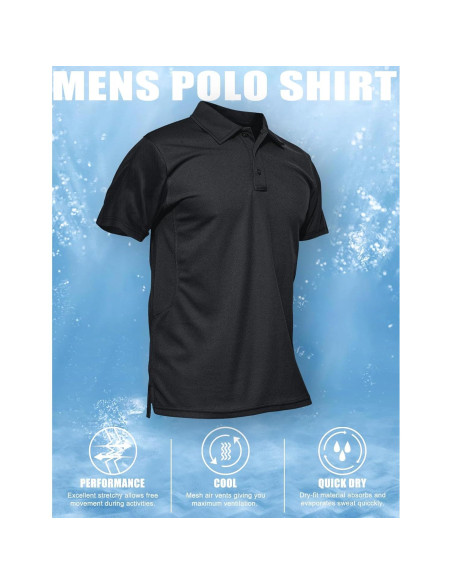 Camisa Polo Hombre Magcomsen Secado Rápido Manga Corta