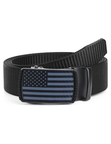 Cinturón Ratchet SANSTHS para Hombres Ajustable Negro 3,18 cm