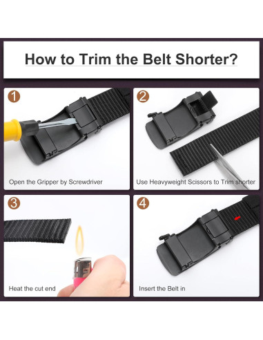 Cinturón Ratchet SANSTHS para Hombres Ajustable Negro 3,18 cm