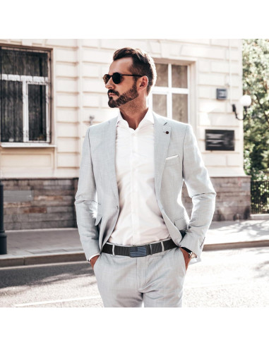 Cinturón Ratchet SANSTHS para Hombres Ajustable Negro 3,18 cm