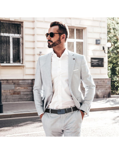 Cinturón Ratchet SANSTHS para Hombres Ajustable Negro 3,18 cm