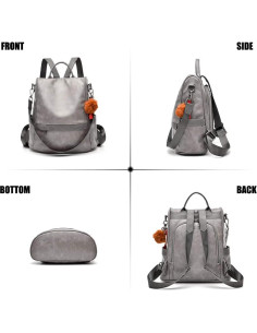 Mochila de Mujer CHERUTY Antirrobo Cuero Vegano Casual 2