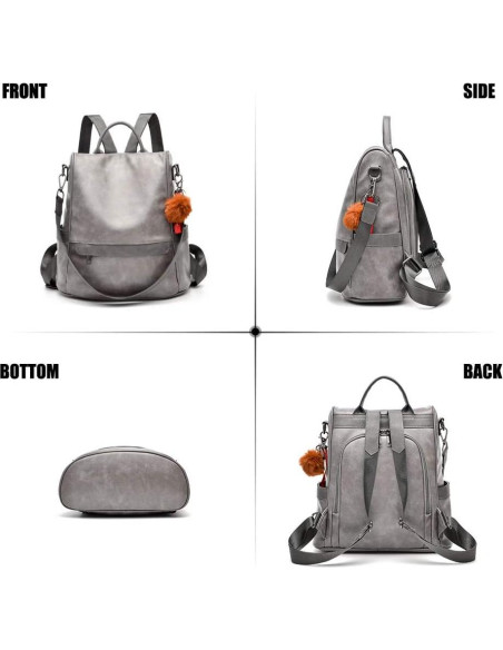 Mochila de Mujer CHERUTY Antirrobo Cuero Vegano Casual