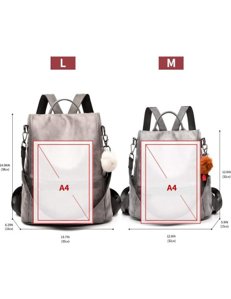 Mochila de Mujer CHERUTY Antirrobo Cuero Vegano Casual