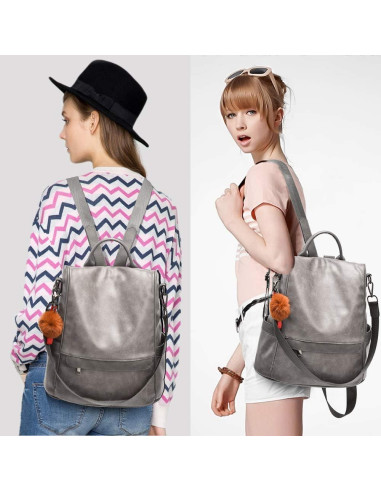 Mochila de Mujer CHERUTY Antirrobo Cuero Vegano Casual