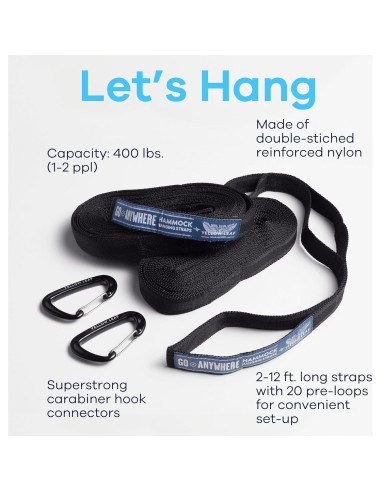 Cintas de Hamaca Yellow Leaf - Juego de 2, 3,66 m, 181 kg