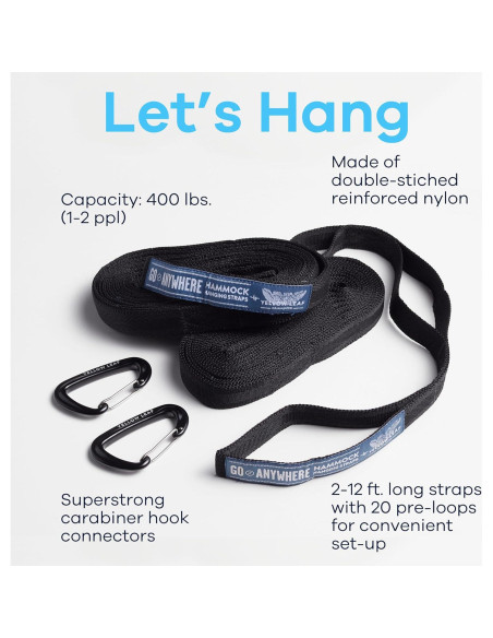 Cintas de Hamaca Yellow Leaf - Juego de 2, 3,66 m, 181 kg