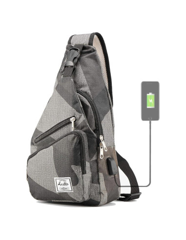 Bolsa de Bandolera D'yallee 39 cm Nylon con Carga USB