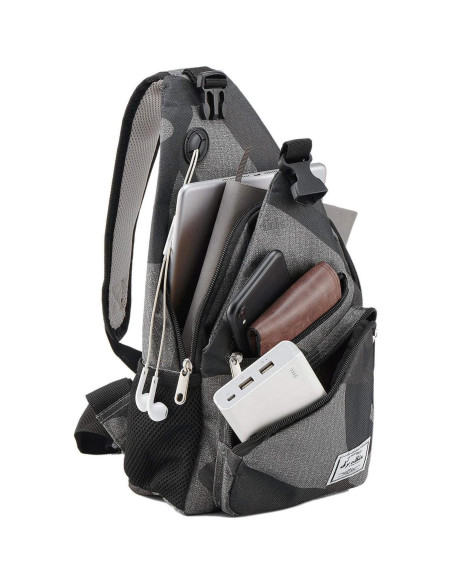 Bolsa de Bandolera D'yallee 39 cm Nylon con Carga USB