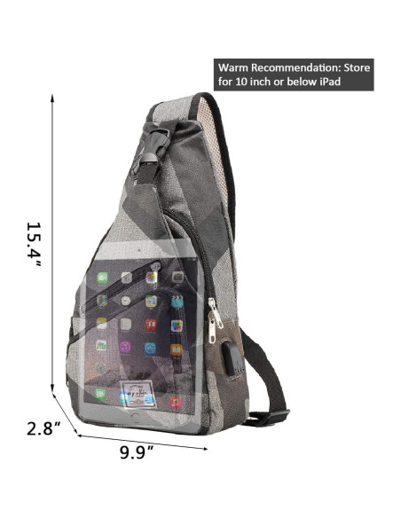 Bolsa de Bandolera D'yallee 39 cm Nylon con Carga USB