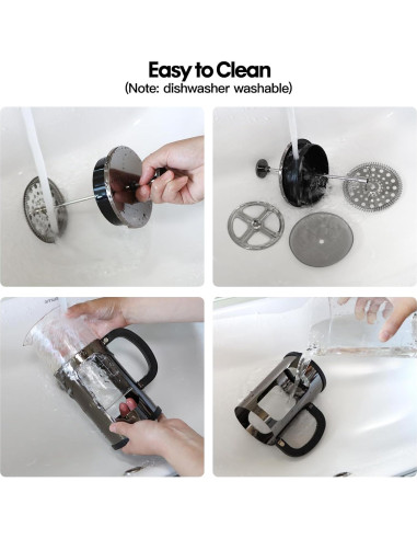 Cafetera Prensa Francesa Panana 1L Vidrio Borosilicato Acero