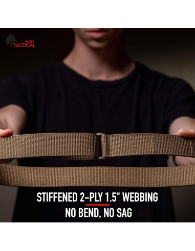 Cinturón EDC Wolf Tactical 2 Capas 3.81 cm Verde Oliva
