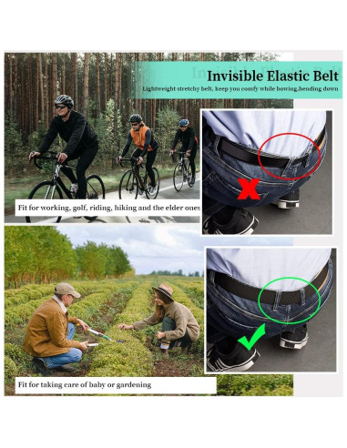 Cinturón Elástico para Hombres Táctico Ajustable Gris