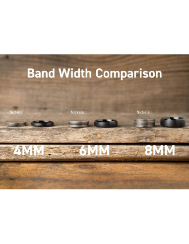 Anillo de Boda Tungsteno EMBR 8mm Negro para Hombre