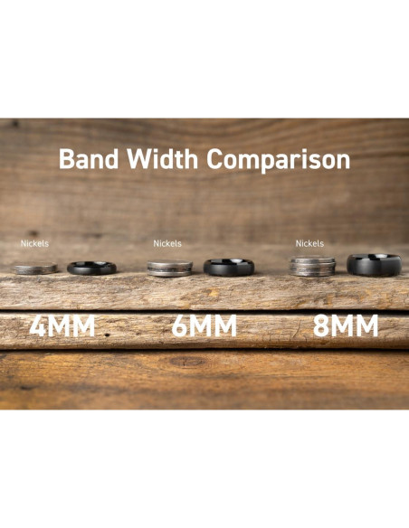 Anillo de Boda Tungsteno EMBR 8mm Negro para Hombre