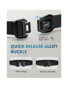 Cinturón FAIRWIN táctico elástico 115 cm negro para hombres 2