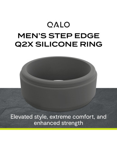 Anillo de Silicona QALO Bisel Paso Q2X Negro 9mm para Hombre