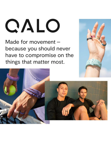 Anillo de Silicona QALO Bisel Paso Q2X Negro 9mm para Hombre