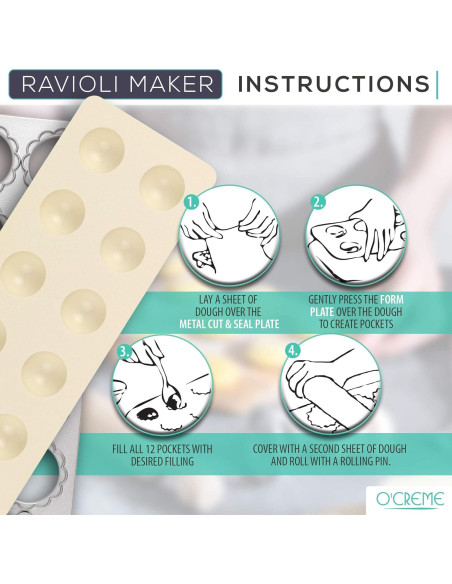 Hacedor de Raviolis O'Creme 12 Circulos 4.8 cm Antiadherente