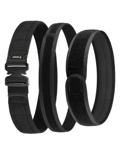 Cinturón Táctico MOLLE Negro 5,08 cm Ajustable