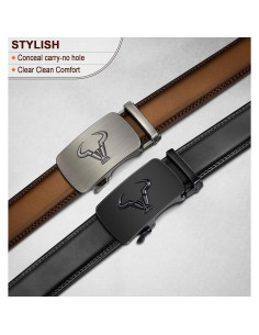 Cinturón BULLIANT 2Pack de cuero ajustable para hombres 2