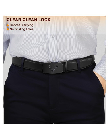 Cinturón BULLIANT 2Pack de cuero ajustable para hombres