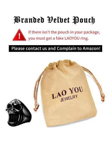 Anillo Abrebotellas Calavera LAOYOU para Hombres - Acero Inoxidable