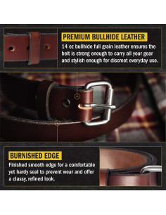 Cinturón de Cuero Relentless Tactical 1.5" para Hombres 2