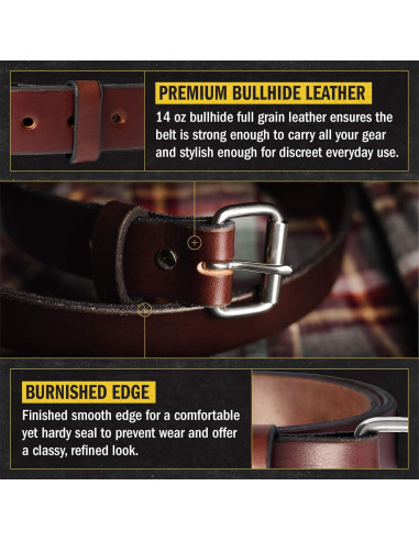 Cinturón de Cuero Relentless Tactical 1.5" para Hombres