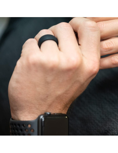 Anillo de Silicona S A para Hombres - 5 Pack Clásico Militar