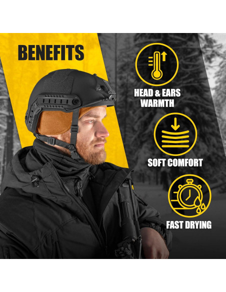 Gorro Táctico M-Tac con Orejeras para Hombre - Forro Polar